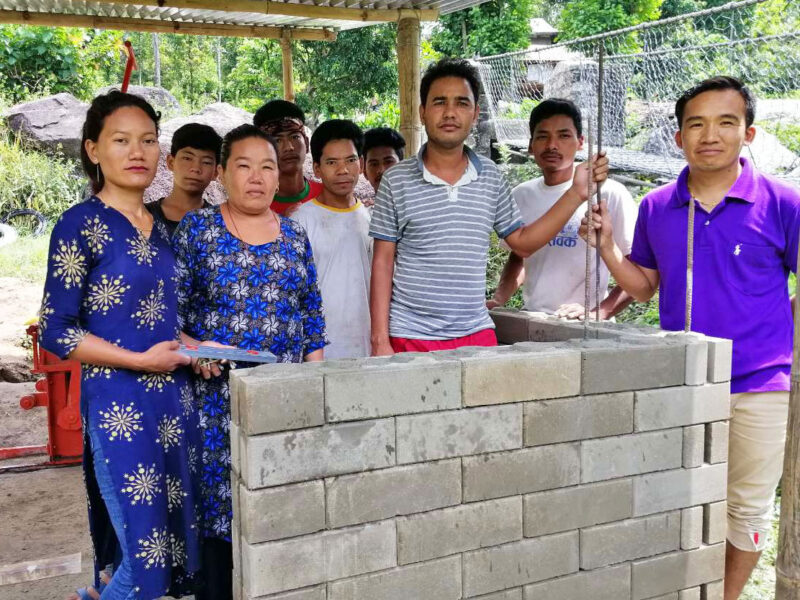 Training on use of Interlocking earth brick in house construction